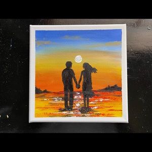 Sunset couple painting by Ryanchristyarts